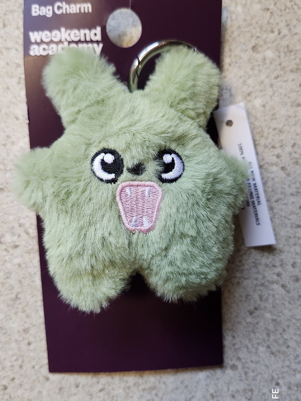 Green Fuzzy Monster Bag Charm